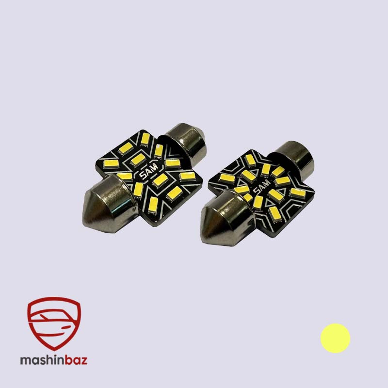 لامپ فشنگی SMD سام SAM مدل 3014 سایز 31 میل نور زرد لیمویی