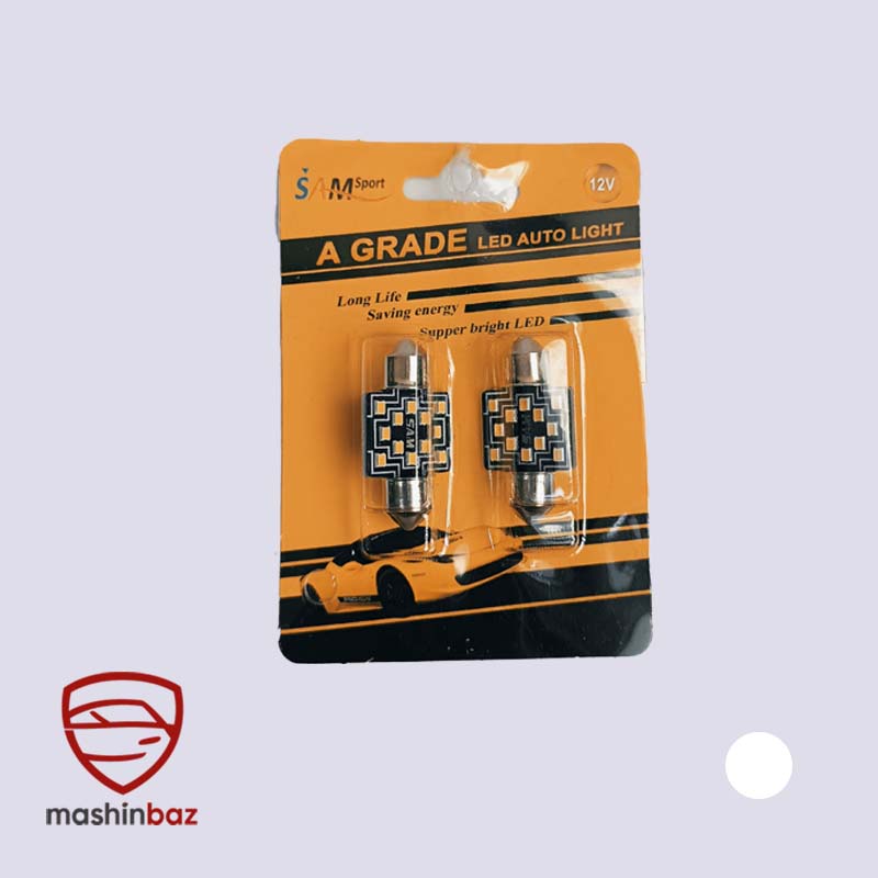 لامپ فشنگی SMD 12تایی سام SAM سایز 31 میل نور سفید یخی به همراه جعبه