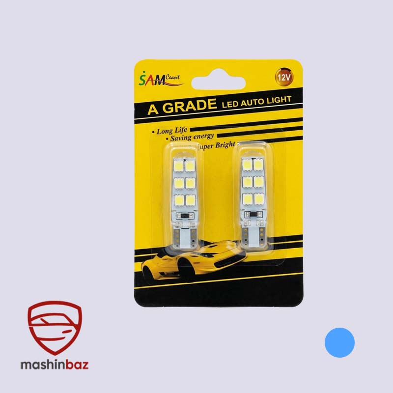 لامپ سکن SMD برند سام SAM آبی ۱۲ تایی ژله ای آریایی ۲۸۳۵ همراه جعبه