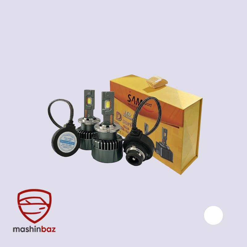 هدلایت سام SAM D4 پایه D4S نور سفید یخی 6000K بسته ۲ عددی