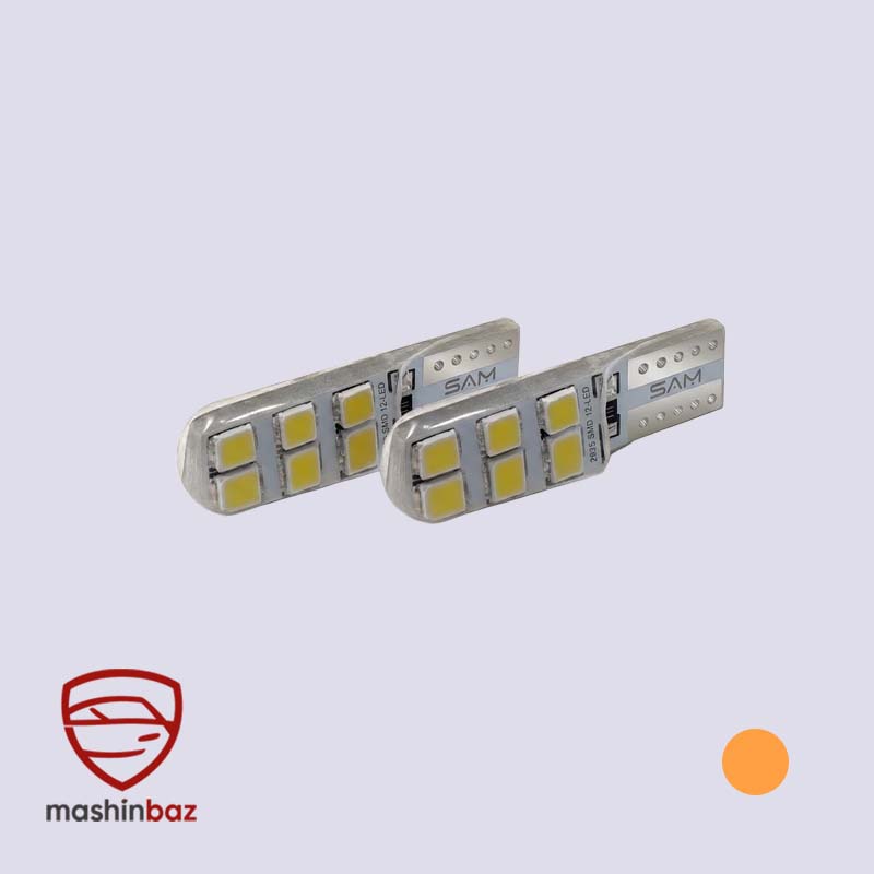 لامپ سکن SMD برند سام SAM نارنجی ۱۲ تایی ژله ای ۲۸۳۵ آریایی