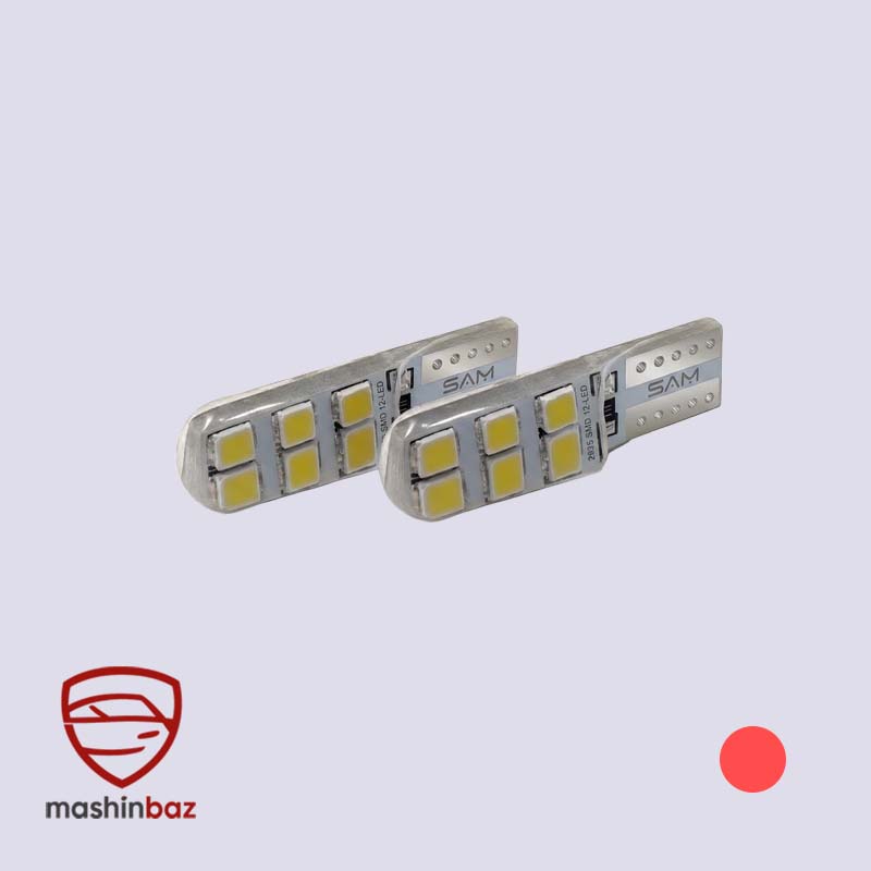 لامپ سکن SMD برند سام SAM قرمز ۱۲ تایی ژله ای ۲۸۳۵ آریایی