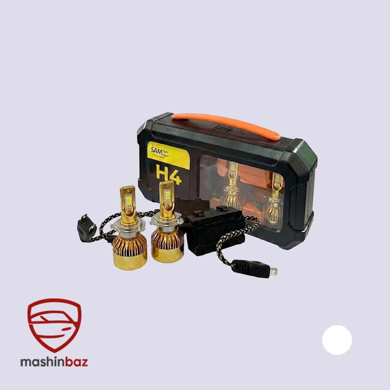 هدلایت XT1 برند سام SAM پایه H4 نور یخی بسته ۲ عددی