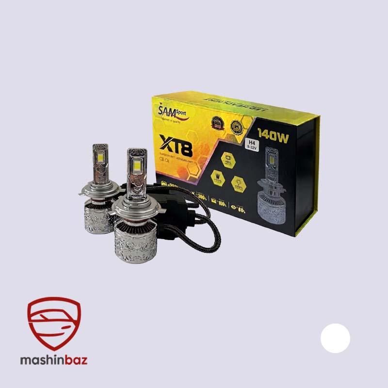 هدلایت سام SAM XT8 پایه H4 نور یخی همراه جعبه