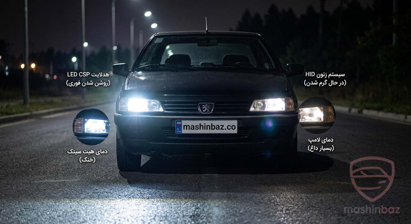 مقایسه نور هدلایت و زنون