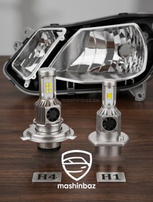 هدلایت LED اسلیم H4 و H1 مناسب کوییک و ساینا با طراحی فشرده برای نصب آسان